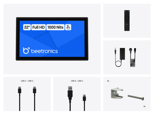 22 Inch Touchscreen Metaal (High-Brightness)