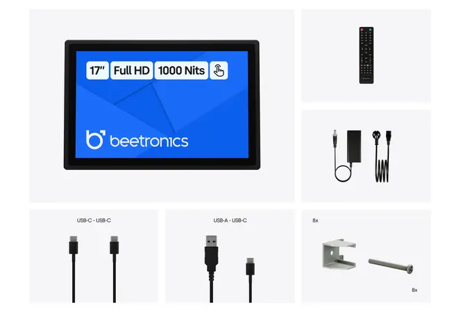 17 Inch Touchscreen Metaal (High-Brightness)