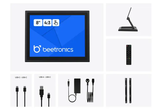 8 Inch Touchscreen Metaal (4:3)